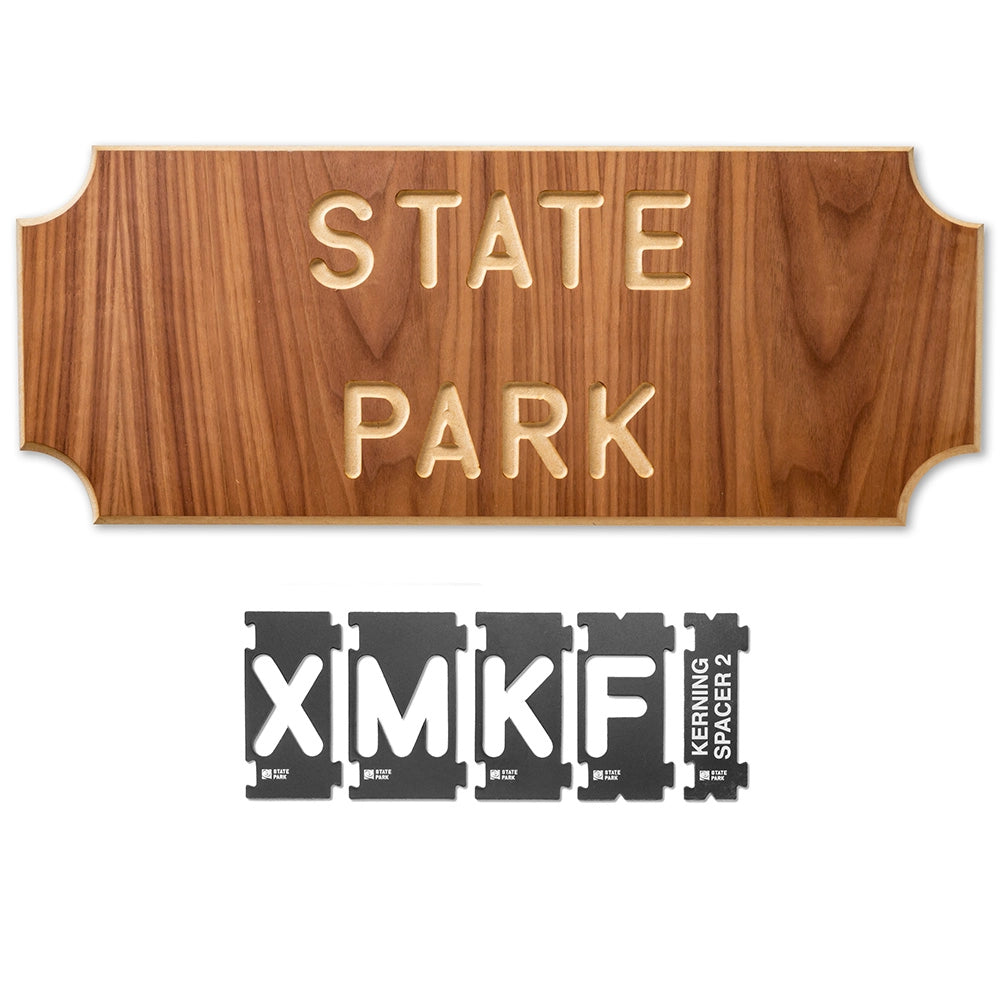 Rockler Interlock Signmaker's Template Kit, State Park Font, 1-1/2''H