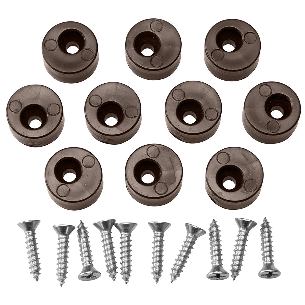Brown Inset Door Stops for Self-Closing Hinges, 10-Pack