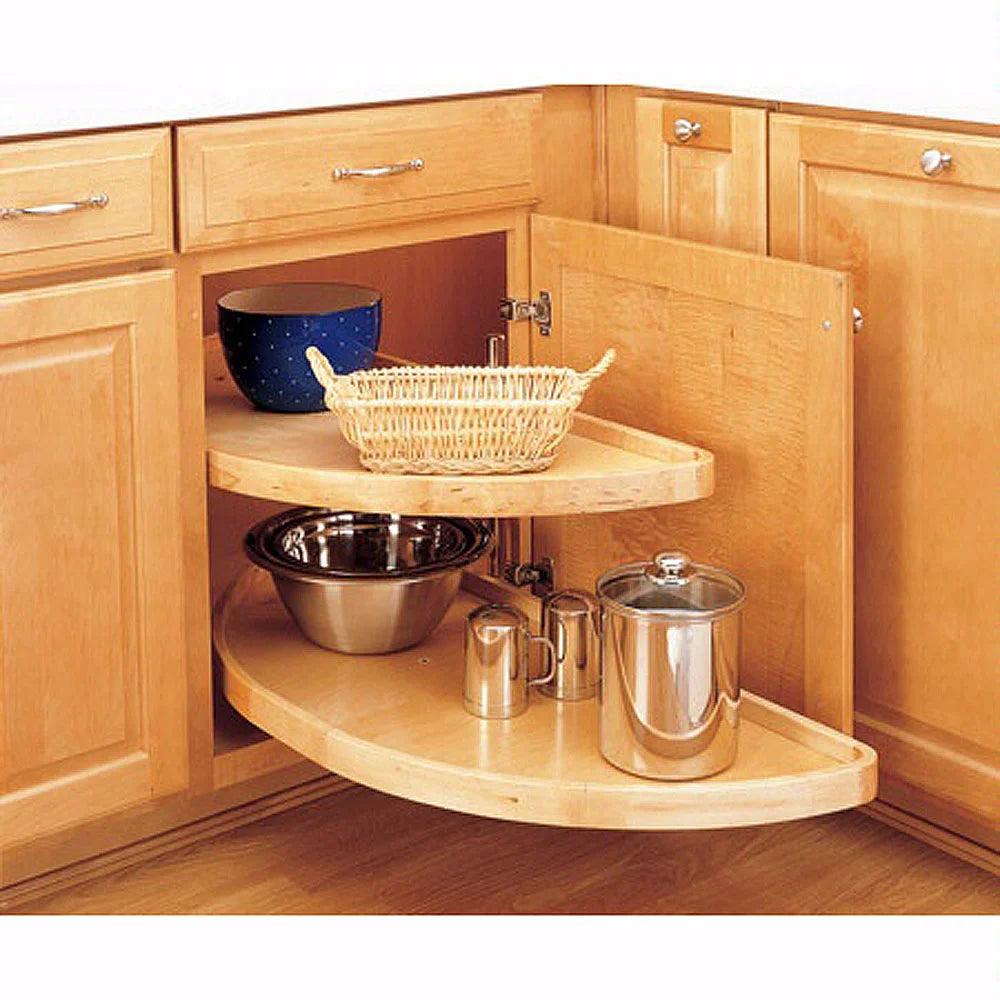35" (889 mm) Width Half Moon Shelves With Hardware, Pivot & Slide, Wood - Maple (4WLS882-35-570)