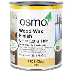 Osmo Wood Wax Finish, Extra-Thin, Clear Satin 1101, 0.75L