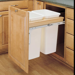 Rev-A-Shelf Double 35-Quart Wood-Frame Trash Pull-Out, 15''W