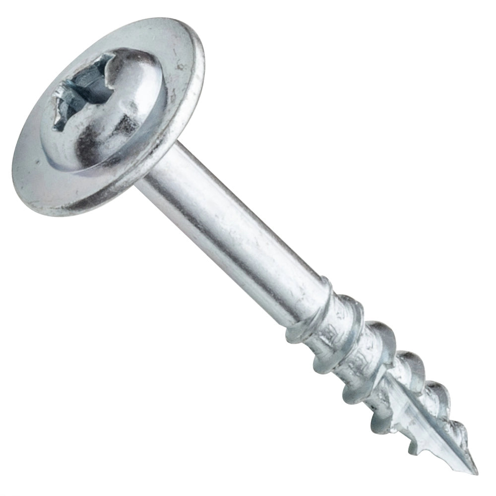 Centerline #8 x 1-1/2'' Oversized Washer Head Square X Wood Screws for Drawer Fronts, Zinc, 100-Pack