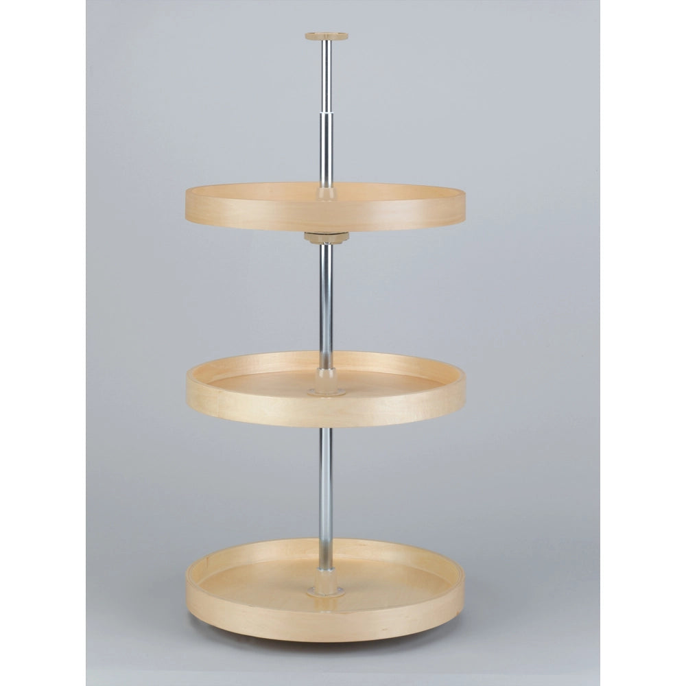 20 in. Full Circle LD Banded Wood 3 Shelf Corner Lazy Susans