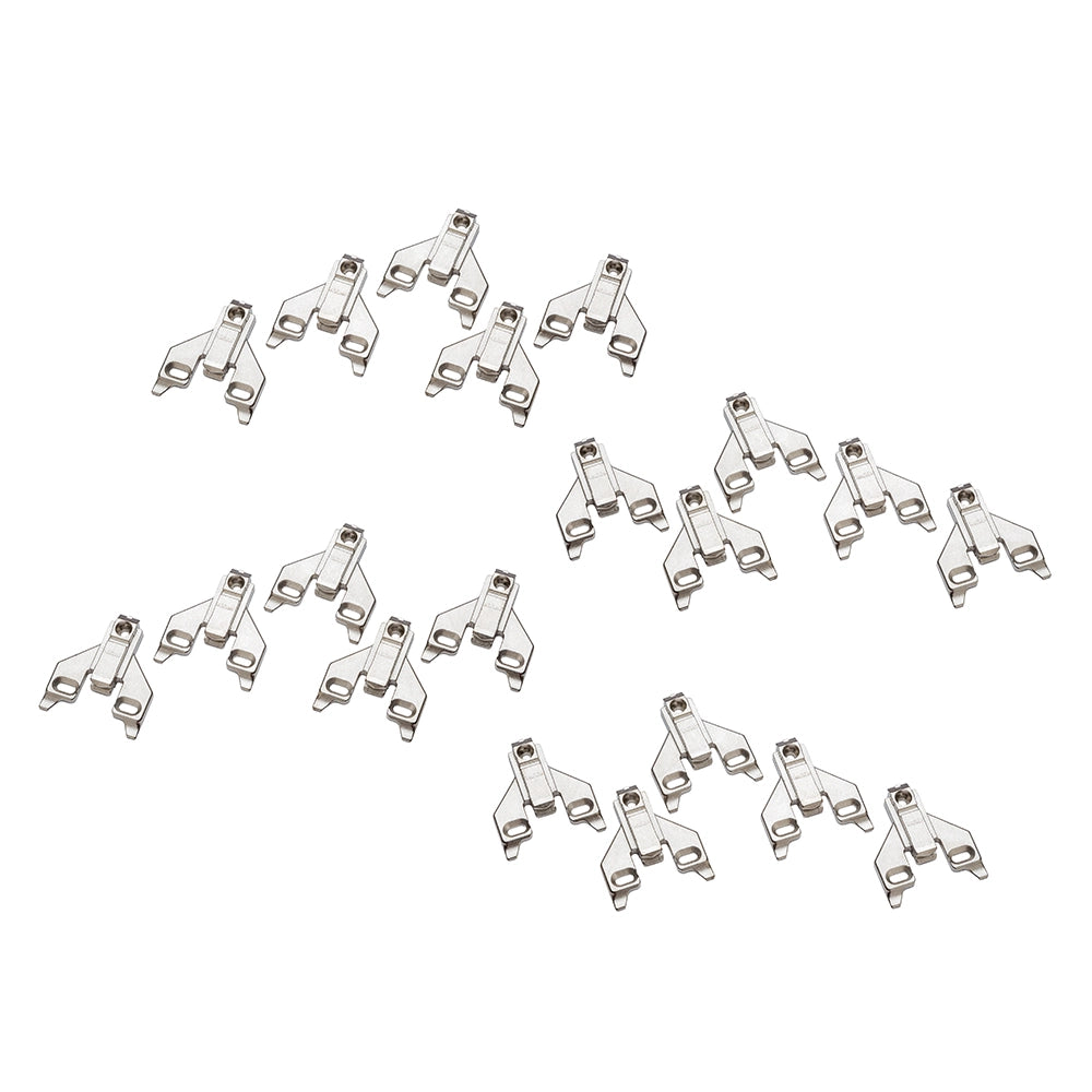 Blum® 175L6600.22 CLIP Top Face Frame Adapter Plates with Off-Center Mounting and Zero Clearance, 20-Pack
