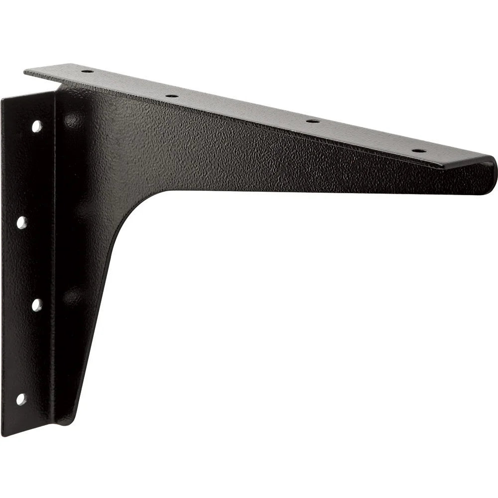 12" x 18" Heavy-Duty Steel Shelf Bracket, Black, Pair