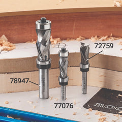 Rockler Template-Routing Compression Router Bit, Top and Bottom Bearings, 1/2''D x 1''H x 1/4'' Shank