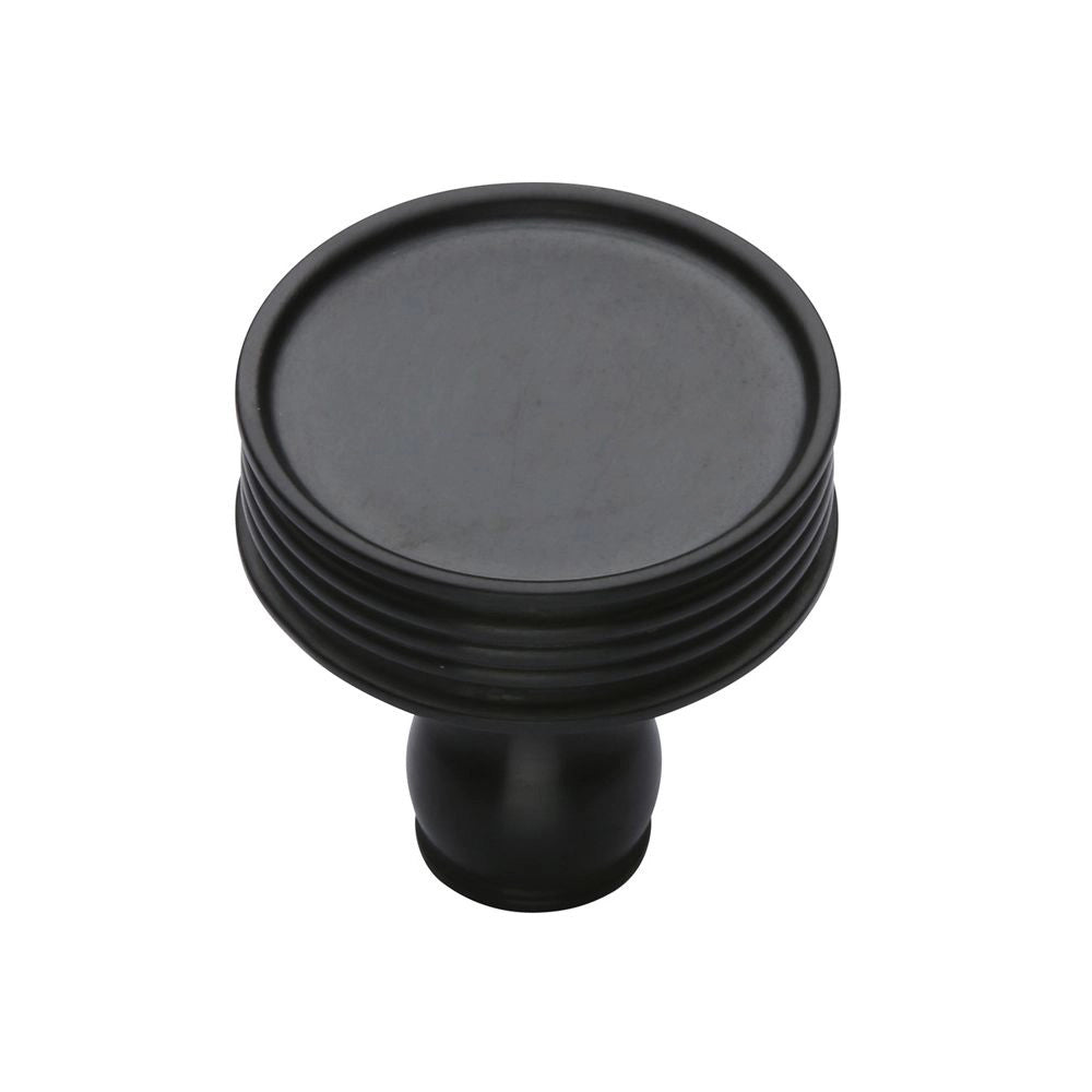 1-1/4''  Lisbon Ridged Cabinet Knob, Dark  Oil-Rubbed