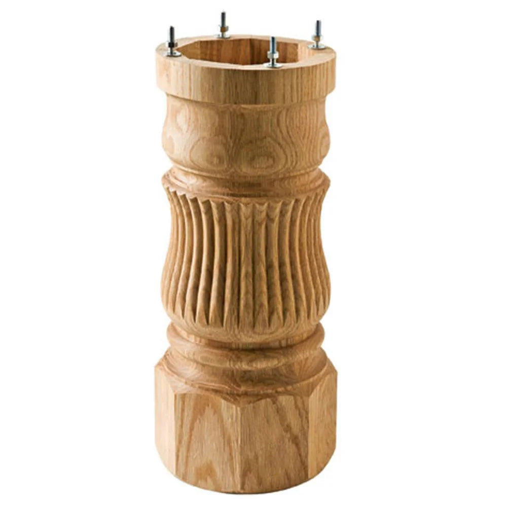 6" Red Oak Fluted Pedestal Base