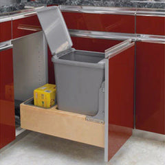 Double 35 quart Waste Container, Natural, Wood - Maple (4WCBM-18DM-2)