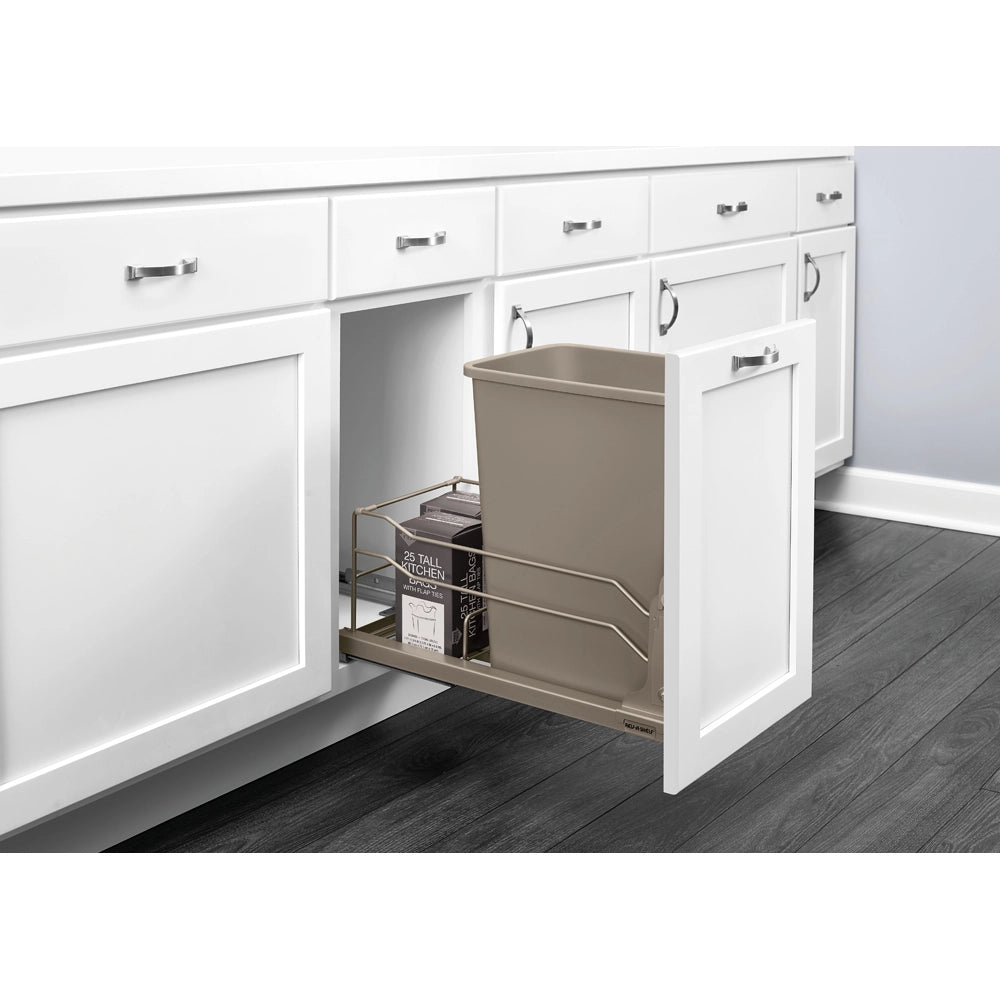 Double Undermount Soft-Close Waste Containers - 27 qt. - Silver