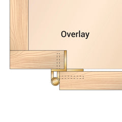1/2'' Overlay Double Demountable Cabinet Hinges, Burnished Brass