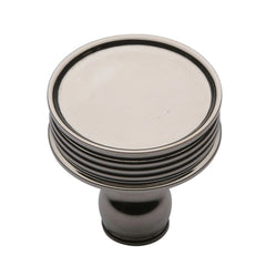 1-1/4''  Lisbon Ridged Cabinet Knob, Flat Black