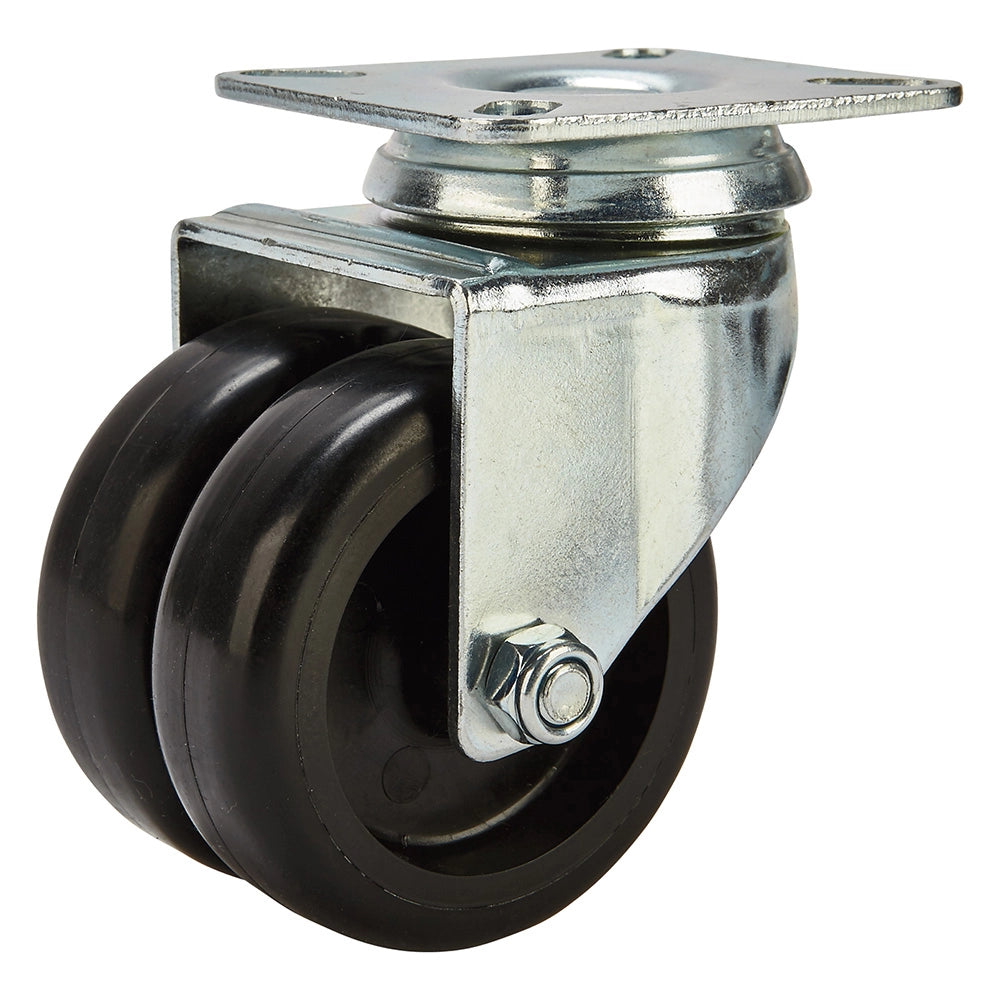 2'' 180-lb. Dual-Wheel Non-Marking Polyolefin Caster, Swivel