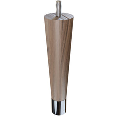 6'' Tapered Turned Leg, Walnut, 1''H Brushed Aluminum Foot