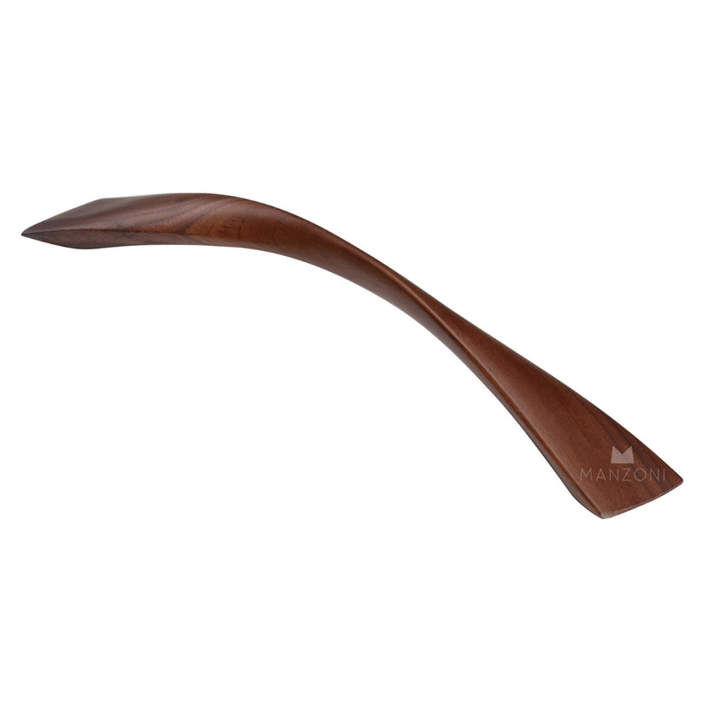15-1/4''  Arc Designer Wood Cabinet Pull, Walnut
