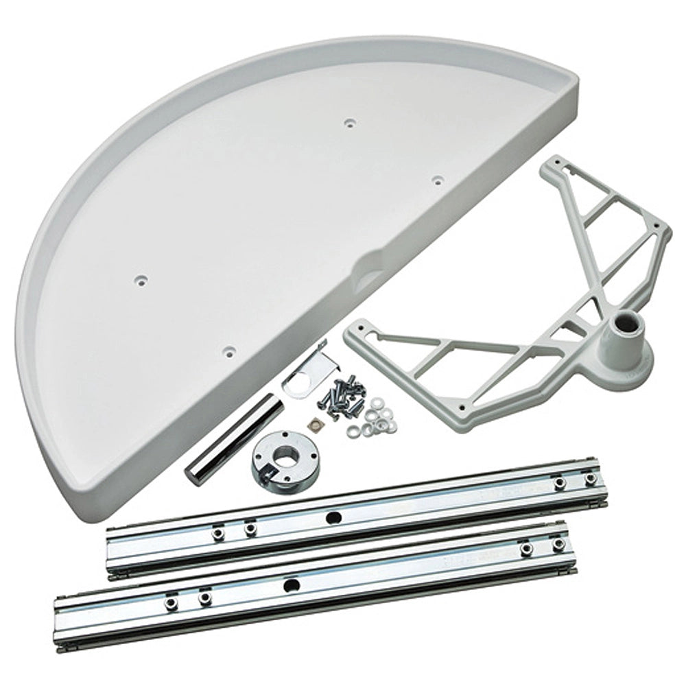 Half-Moon REV-A-TRAY Pivot & Slide - 1 Shelf Set, White (6881-39-11-52)
