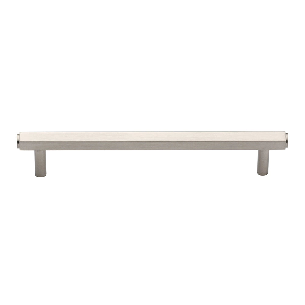 9-1/4''  Hex Modern Cabinet Pull, Satin Nickel
