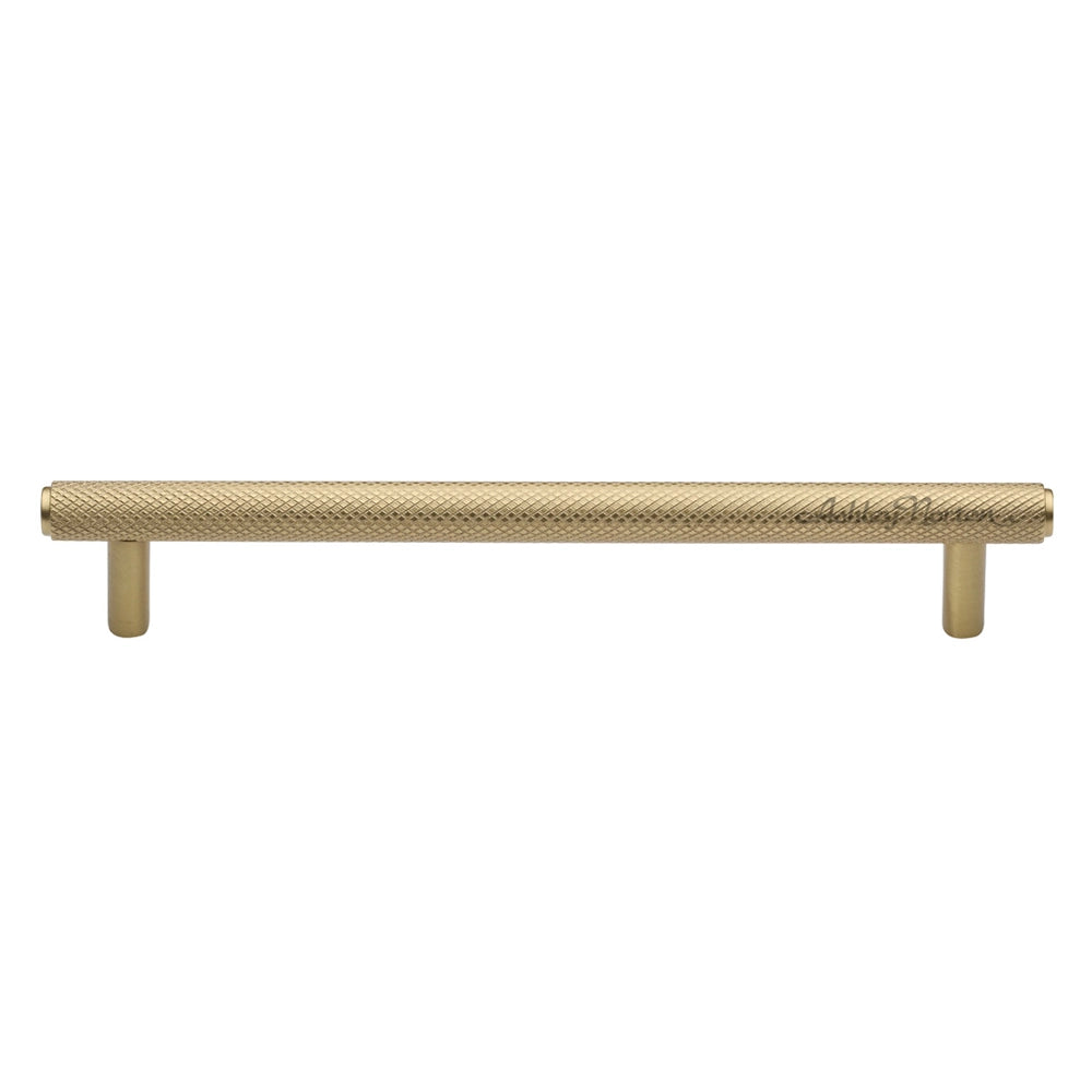 9-1/4''  Basel Knurled Cabinet Pull, Satin Brass
