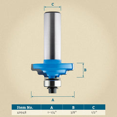 Rockler OE833 Twin Step Ogee Router Bit - 1-1/4" Dia x 3/8" H x 1/2" Shank