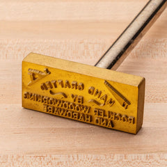 Three-Line Arc with Flags Branding Iron, Torch-Heated Handle