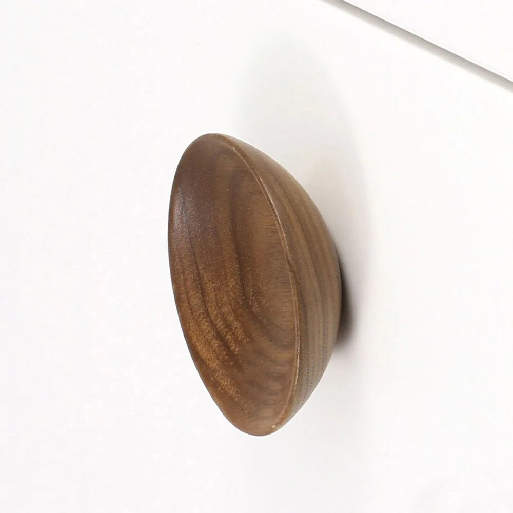 2-1/2''  Round Concave Designer Wood Cabinet Knob, Walnut