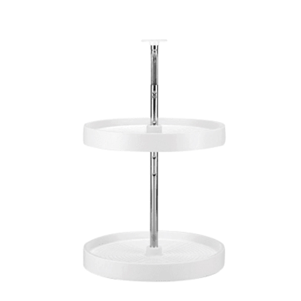 Full Circle LD Bottom Mount Polymer 2 Shelf Corner Lazy Susans - 18 in. White
