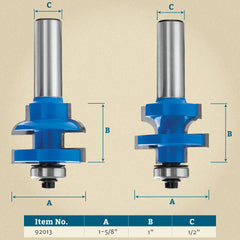 Rockler Round Rail and Stile Router Bit - 1-5/8" Dia x 1" H x 1/2" Shank