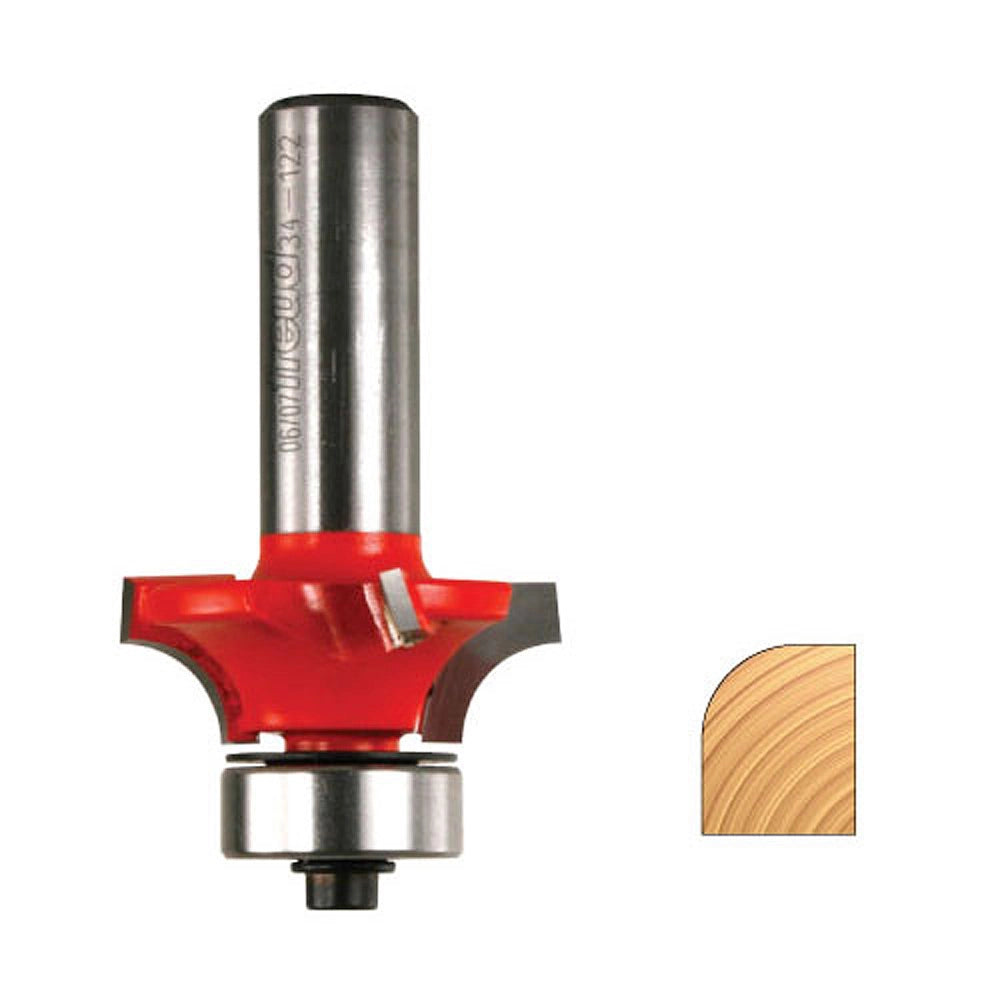 1'' D x 1/2'' H x 1/4'' R x 1/2'' Shank Freud #34-120 Quadra-Cut™ Rounding Over Bit