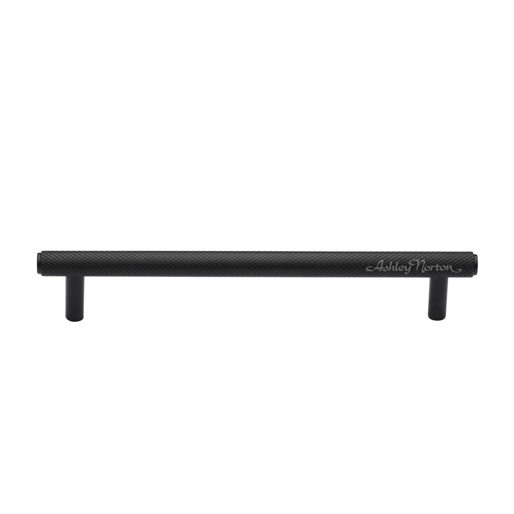 9-1/4''  Basel Knurled Cabinet Pull, Flat Black