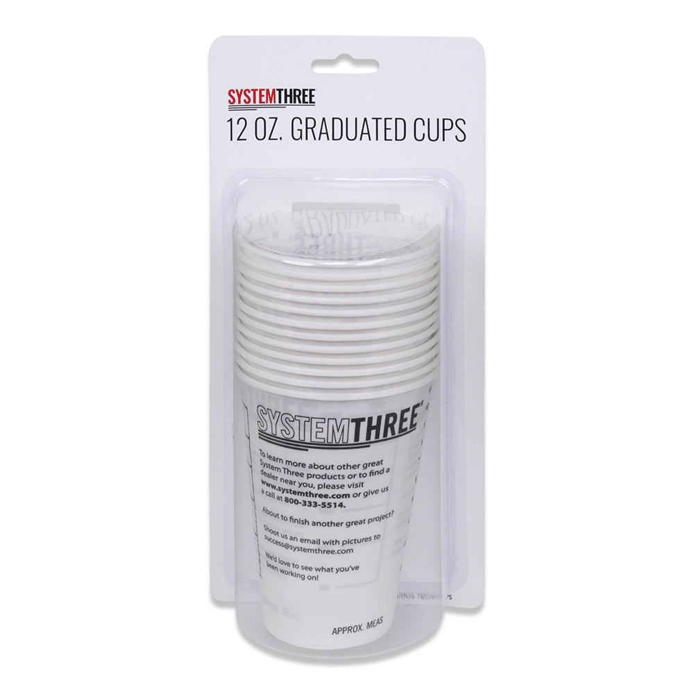 System Three 12 oz. Graduated Paper Mixing Cups, 12-Pack