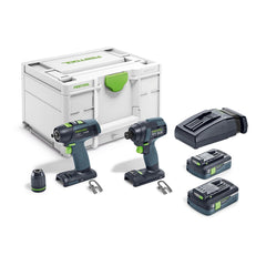 Festool TID 18V Impact Driver and T18 Drill/Driver 4.0Ah Combo Kit (577615)