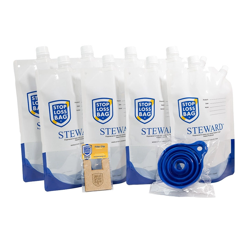 StopLossBags Steward Bag Contractor Bundle with Funnel and Filler Clip, 8-Pack