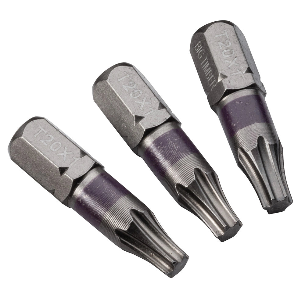 Star T-20 Rockler Centerline 1'' Impact-Ready Driver Bits, 3-Pack