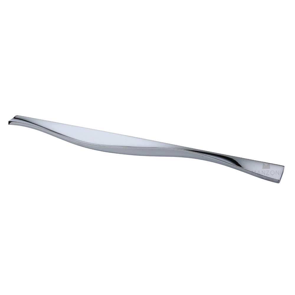 14-1/8''  Wave Cabinet Pull, Polished Chrome