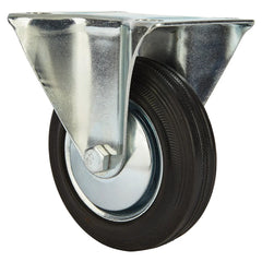 4'' 155-lb. Steel-Hub Rubber Caster, Rigid