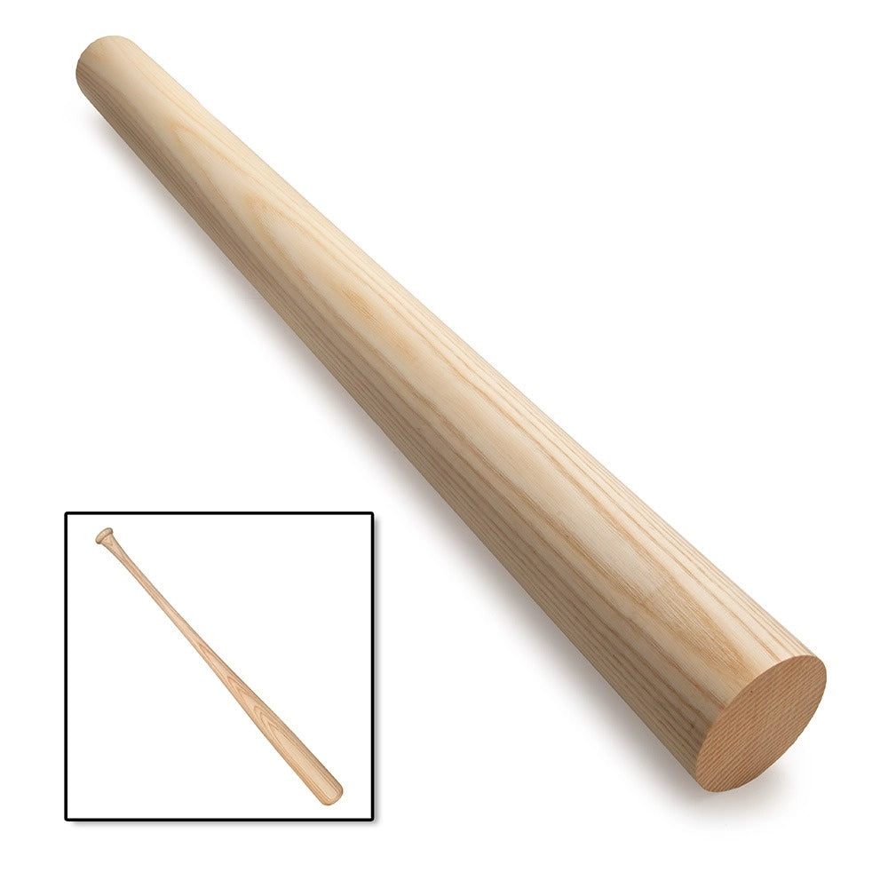 Ash Rough Turning Blank - Baseball Bat Blank: Nominal = 2-3/4"+ D by 37" L