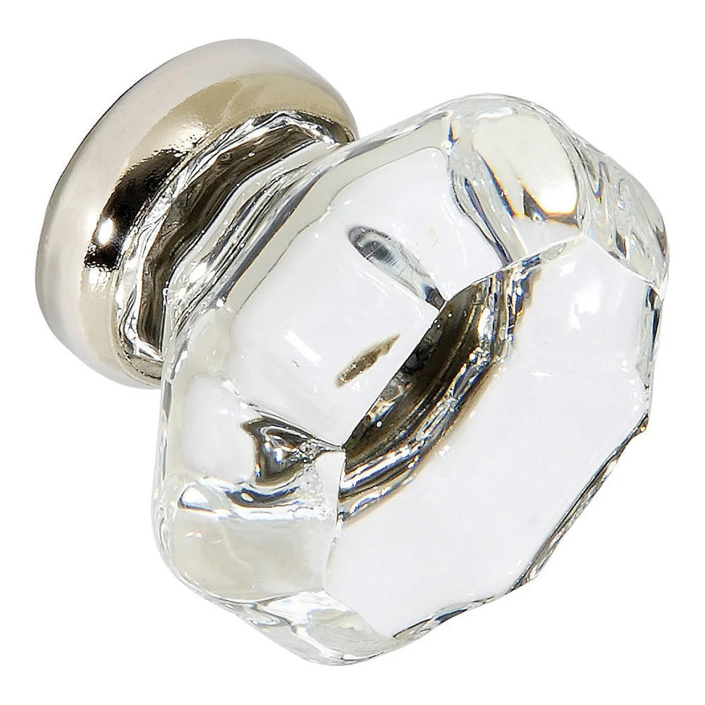 Clear Glass with Nickel Base Knob