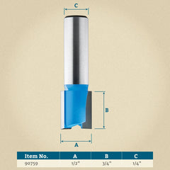 Rockler Hinge Mortising Router Bit - 1/2" Dia x 3/4" H x 1/4" Shank