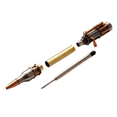 Steampunk Bolt-Action Pen Hardware Kit, Antique Pewter/Copper