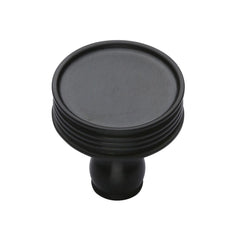 1-1/4''  Lisbon Ridged Cabinet Knob, Flat Black