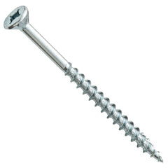 Centerline #8 x 3'' Flat Head Square X Self-Countersinking Fluted-Tip Wood Screws, Zinc, 100-Pack