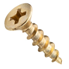 Centerline #5 x 3/4'' Flat Head Phillips Cabinet Hardware Mounting Screws, Brass Plated, 100-Pack