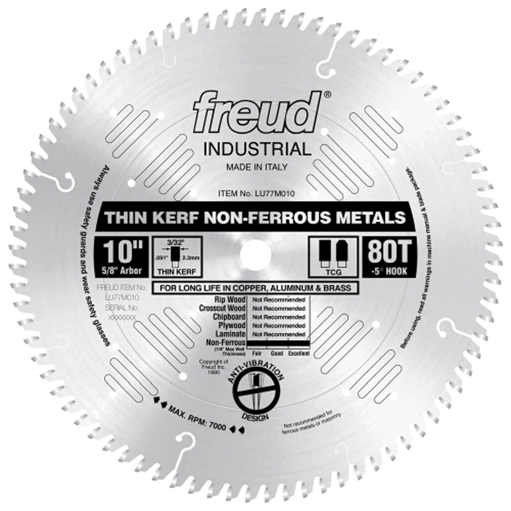 8" x 64T Freud Industrial Thin Kerf Non-Ferrous Metal Blade (LU77M008)