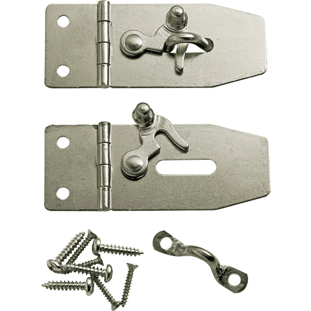Jewelry Box Hasp w/Swing Latch, Nickel