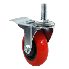 3'' 250-lb. Heavy Duty Stem-Mount Polyurethane Caster, Swivel w/Total Lock Brake