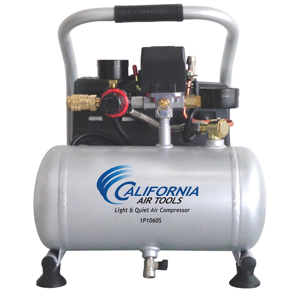 Light & Quiet Portable Air Compressor, 0.6 HP, 1 Gallon