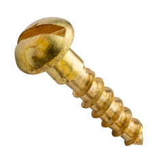 Centerline #2 x 3/8'' Round Head Slotted Wood Screws, Solid Brass, 50-Pack