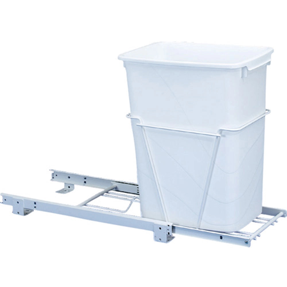 Single 30 quart Pull-Out Waste Container with Accuride 3/4 Euro Extension Slides (RV-9PB)