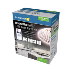 Soft White (3000K) 16' LED Tape Light Kit with Remote
