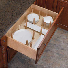 24-1/4" Wide Drawer Peg System with 9 pegs, Natural, Wood - Maple (4DPS-2421)